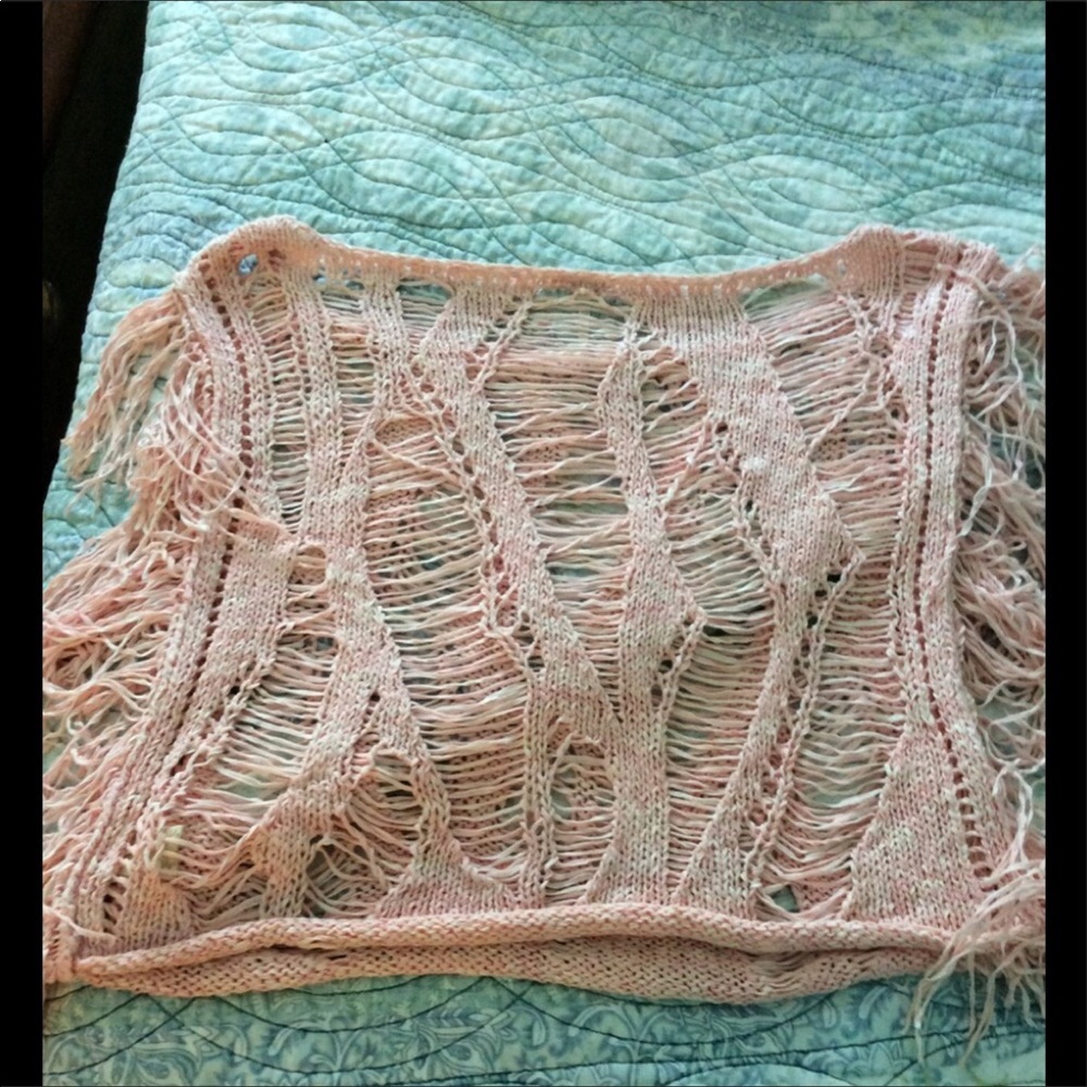 Free People Boho Sweater Fringe Top - Picture 3 of 4